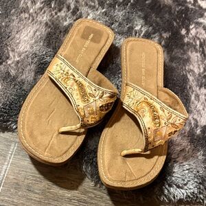 Montego Bay Club Gold and Tan Sandals